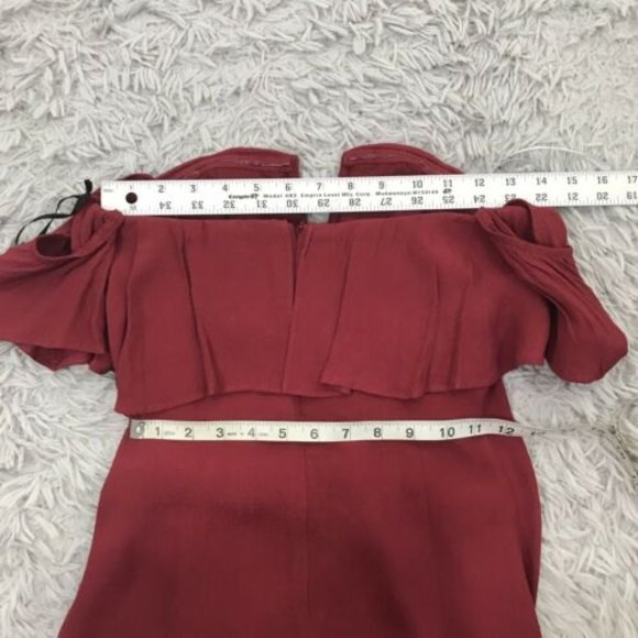 Lovers + Friends Revolve Mini Dress XS Primrose Strapless Cold Shoulder Wine Red - Picture 7 of 8
